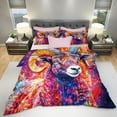 thumbnail image 3 of 3 Pieces Duvet Cover Set-Abstract 3D Bighorn Sheep- 3D Print Bedding 1 Duvet Cover 2 Pillowcases Natural Animals Comforter Set Soft Breathable for Boys Girls Children Duvet Set 9B53ANI7, 3 of 6