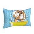 thumbnail image 2 of Naloa Dog Takes a Bath in the Bathtub Pillowcase, Throw Pillowcase, Wrinkle-Free, Stain-Resistant with Hidden Zipper for Bedroom Sofa - 20"x30", 2 of 9