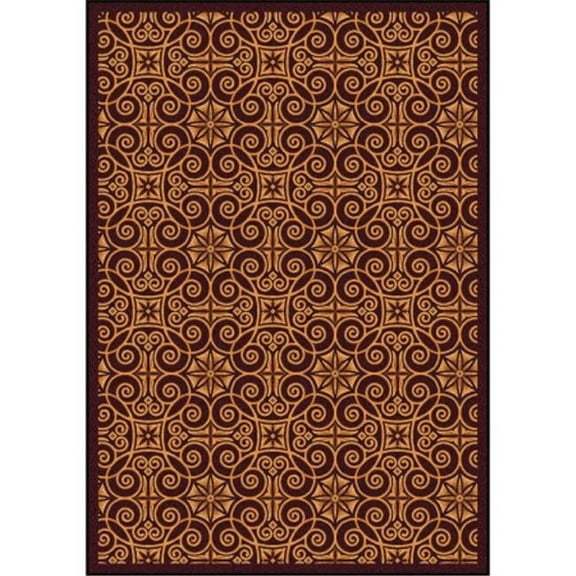 Any Day Matinee Antique Scroll Rectangle Theater Area Rugs  03 Burgundy - 3 ft. 10 in. x 5 ft. 4 in.