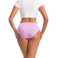 thumbnail image 3 of INNERSY Seamless Cotton Underwear for Women Semi Coverage Bikini Hipster Panties 3 Pack(S,Light), 3 of 8