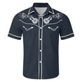 thumbnail image 4 of CONZONE Mens Buttons Down Shirts Short Sleeve Shirts for Men Trendy Western Cowboy Graphic Lapel Soft Lightweight Tops, 4 of 4