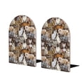 thumbnail image 2 of Picia Cut Cats Pattern Wood Bookends for Shelves,Non-slip Bookends, Heavy Duty Wooden Bookend Support,1 Pair, 2 of 8