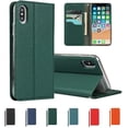 thumbnail image 1 of SailorTech for iPhone X Wallet Case, iPhone Xs Litchi Grain Texture Leather Case Flip Folio Case with Built-in Card, 1 of 5