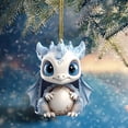 thumbnail image 5 of SIfdSeng Hanging Bats Decoration Indoor Cute Little Dragon Christmas Pattern Print Home Tree Pendant Christmas Tree Pendant Home Decoration Window Sill Car Pendant Backpack Pendant Celadon Color, 5 of 5