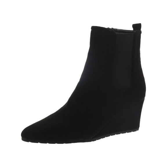 Anne Klein Womens Valore Faux Suede Pointed Toe Booties