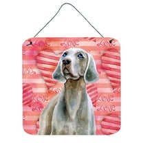 Weimaraner Love Wall or Door Hanging Prints Red