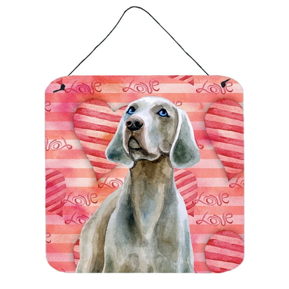 Weimaraner Love Wall or Door Hanging Prints Red