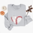 thumbnail image 4 of Gamivast Graphic Sweatshirts for Women Game Day Glitter Heart Baseball Stitching Print Crew Neck Long Sleeve Pullover Tops Casual Athletic Wear, 4 of 5