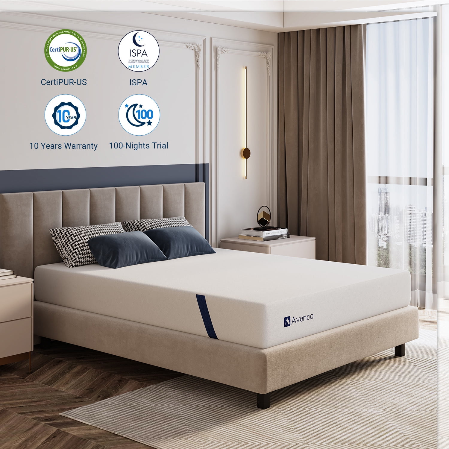 Avenco Airsail 10" Gel Memory Foam Mattress in a Box, King Size