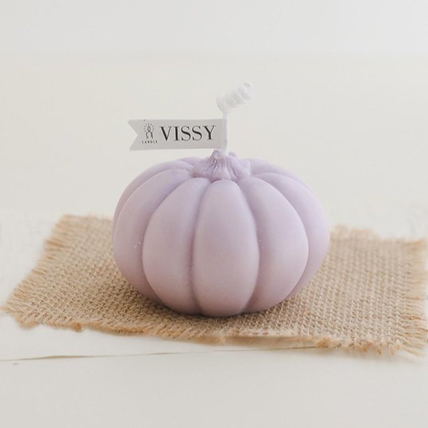 Pumpkin Shaped Fall Pumpkin Candles Decoration Halloween Candle for Home Kitchen Table Decor Party Supplies Púrpura Soledad vela de aromaterapia