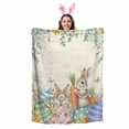thumbnail image 2 of Throw Blanket Fleece Throw Blanket 50x80in, Easter Farm Rabbit Eggs Floral Soft Lightweight Bed Blankets Watercolor Plant on Postcard Fuzzy Couch Blankets for All Season, 2 of 9