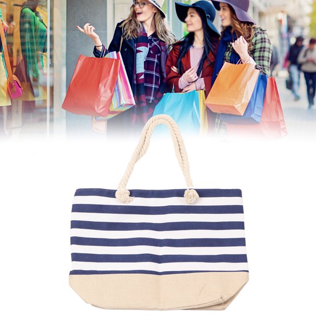 Bolso de lona para mujer bolso de lona grande con cierre de cremallera impresión de rayas para viajes ANGGREK Otros