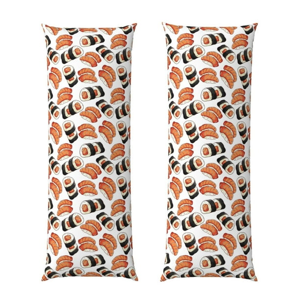 Fotbe Sushi Roll Funda para Almohada Corporal con Diseño, Funda de Microfibra Ultrasuave de 20x54 Pulgadas, Ropa de Cama Elegante