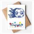 thumbnail image 1 of Football Flame Blue Pattern Soccer Wedding Cards Congratulations Greeting Envelopes, 1 of 3