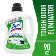 Lysol Tough Odor Eliminator Laundry Sanitizer Additive, Sanitizing Liquid for Gym Clothes and Activewear, 90 oz
