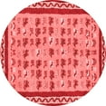thumbnail image 1 of Ahgly Company Indoor Round Abstract Red Contemporary Area Rugs, 4' Round, 1 of 4