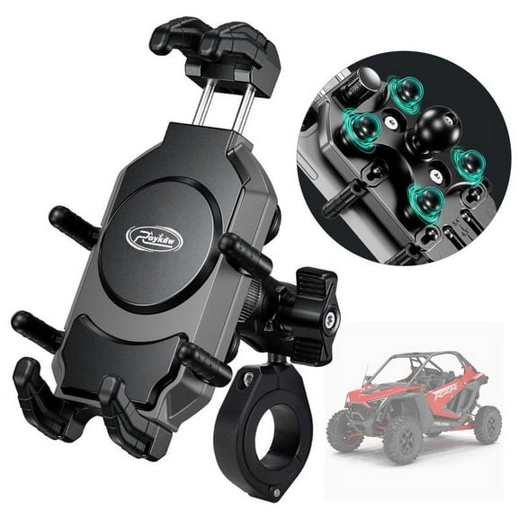 Roykaw UTV ATV Phone Holder Motorcycle Phone Mount for 1.5-2'' Round Frame, Fit All Phone