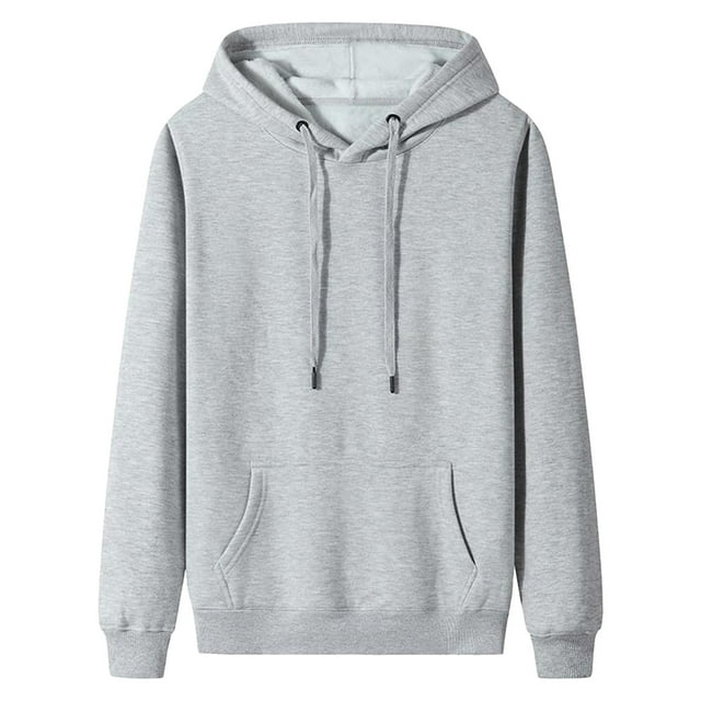 Lmnyox Men's Drawstring Sweatshirt Classic Basic Long Sleeve Hooded Pullover Solid Color Casual Hoodies with Pocket