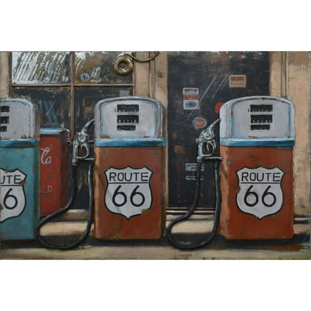 Route 66 Gas Pump Metal Wall Decor By Urban Port Route 66 Gas Pump Metal Wall Decor By Urban Port