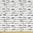 thumbnail image 1 of Tribal Fabric by the Yard, Boho Hand Drawn Depiction of Colorful Feathers Linked on a Rope Horizontal Order, Upholstery Fabric for Dining Chairs Home Decor Accents, Multicolor by Ambesonne, 1 of 5