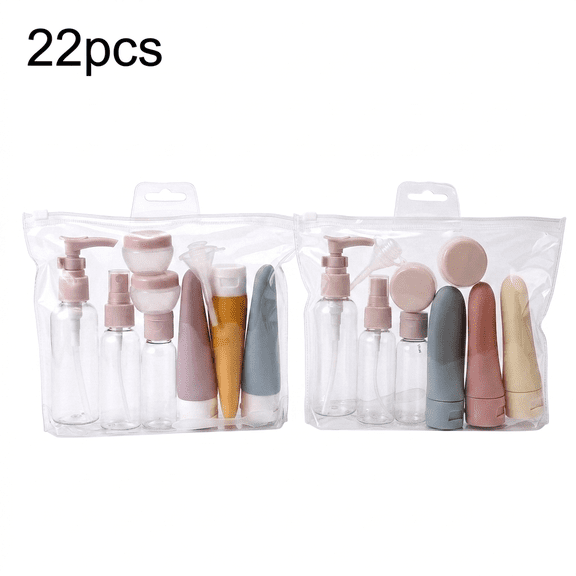 ROSEXIXI Travel Bottles Set 22 Pcs Leak Proof Shampoo And Conditioner Containers Refillable Silicone Skincare Bottles For Vacation And Travel Accessories