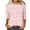 Pink, variant on Luxalzxs Valentines Day Tops Women Cute Heart Graphic Shirts Crewneck 3/4 Length Sleeve Tee Tops Love Print Casual Blouse