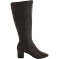 thumbnail image 2 of Charter Club Womens Sacaria Faux Leather Block Heel Knee-High Boots, 2 of 3