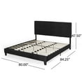 thumbnail image 3 of Full Bed Frame Upholstered Platform Bed,Full Size Bed Frame with Headboard,Black, 3 of 6