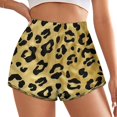 thumbnail image 2 of Women's Originals Shorts, Jersey Sports Shorts, Gym Shorts For Women, Gold Leopard Print, 3XL, Plus Size Available, 2 of 5