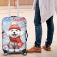 thumbnail image 4 of Hello Winter Bichon Frise Smiling in Red Scarf Hat Welcome Christmas Travel Luggage Cover Bichons Dog Lovers Gifts Idea Suitcase Dust Protective Decor - 00017, 4 of 5