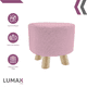 thumbnail image 2 of Banco Puff Banquito De Madera 4 Patas Tela Lisa rosa Chico, 2 of 5