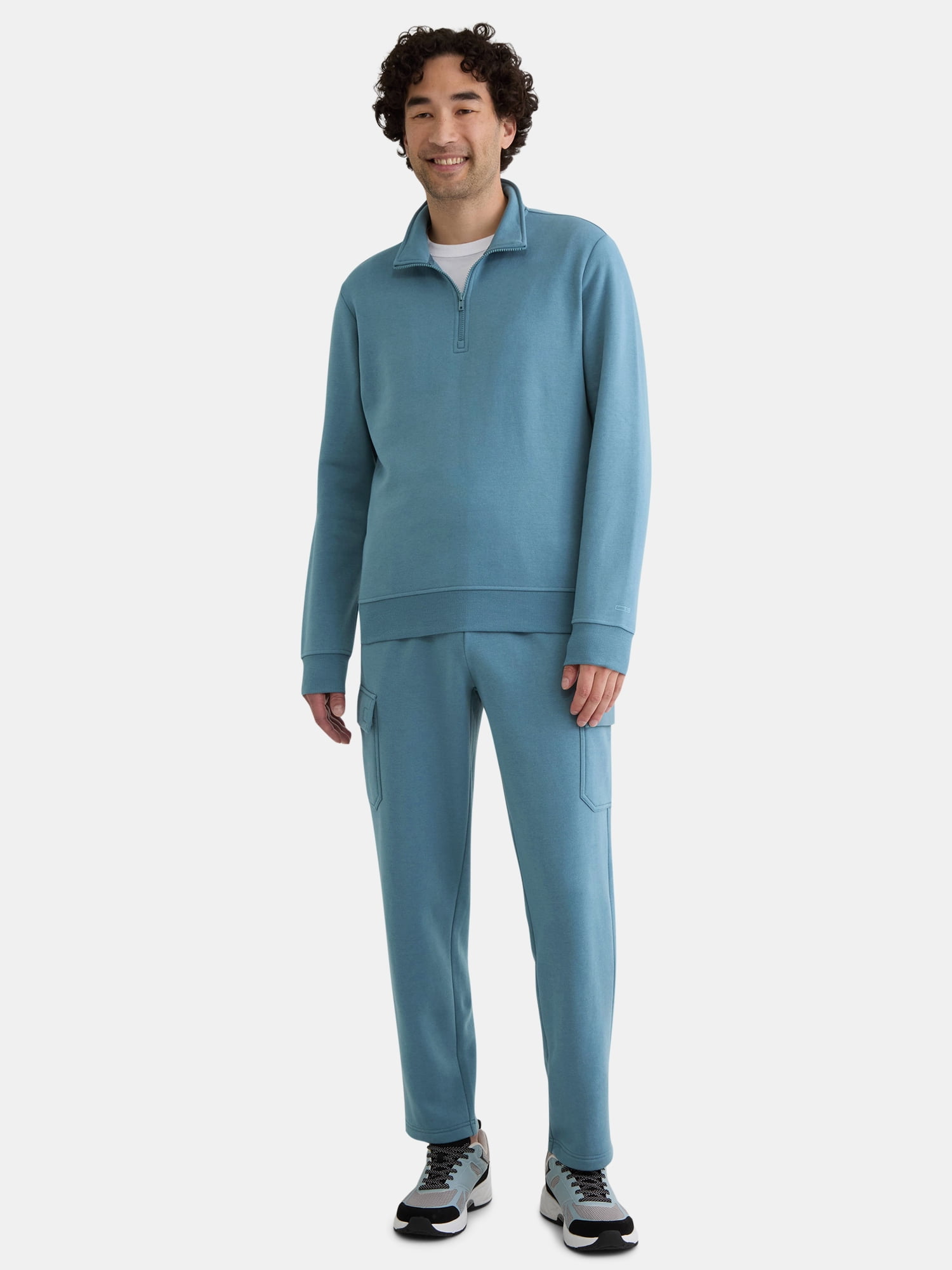 Athletic Works Men's Active Fleece Quarter Zip Sweatshirt, Size XS-5XL