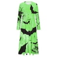 thumbnail image 3 of WXLWZYWL Womens Halloween Dress Plus Size Womens Dresses Fall 2024 Floral Printed Long Dress Long Sleeve Round Neck Sundress, 3 of 4