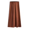 thumbnail image 4 of HGIEYS Women's Satin Maxi Skirts High Waisted A Line Long Skirts Elegant Office Skirts, 4 of 4