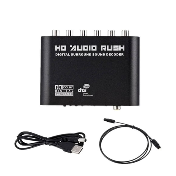 Amplificador Decodificador de Audio Digital una Analógico 5.1+Cable de Fibra Óptica SPDIF Coaxial una AC3 Convertidor Analógico Óptico para TV