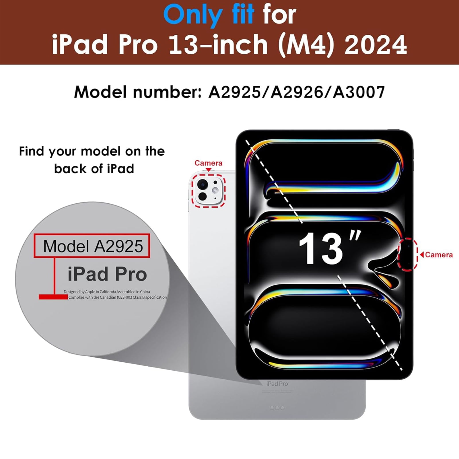 Allytechgroup Folio Stand Case for iPad Pro 13 inch M4 (2024) with Clear Transparent Back & Soft TPU Shockproof Frame Cover [Pencil Holder] [Auto Sleep/Wake] Smart Lightweight Trifold Shell, Black