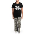 thumbnail image 4 of CafePress - Distressed Grunge Shamrock Pajamas - Women's Short Sleeve Print T-Shirt and Pants Dark Cotton Pajama Set, 4 of 7
