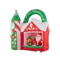 thumbnail image 3 of Gemmy Animated Christmas Airblown Inflatable Santa's Workshop Scene, 7.5 ft Tall, Multicolored, 3 of 5