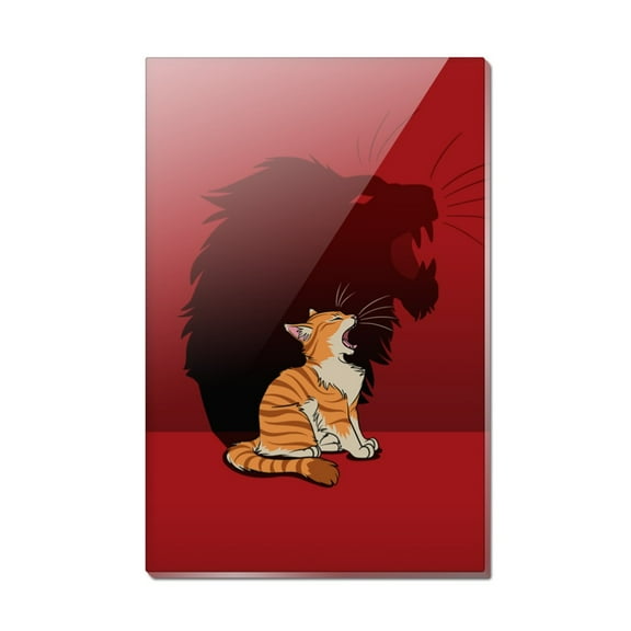 Little Kitten Lion Roar Rectangle Acrylic Fridge Refrigerator Magnet