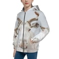 thumbnail image 2 of Pofeuu White Reindeer Portrait Print Teenage Zipper Hoodie Sweatshirts Hooded Casual Jackets With Pocket For Boys Girls-Medium, 2 of 6
