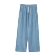 thumbnail image 1 of Fsgntruao Women's Plus Size Solid Color Pants Pocket Elastic Waist Pants, 1 of 5