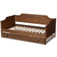 thumbnail image 4 of Bowery Hill Walnut Finished Wood Twin Size Daybed with Roll-Out Trundle, 4 of 9