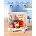 thumbnail image 4 of Rolife Country Blue Lounge Micro Building Blocks Kit, DIY Plastic Miniature Dollhouse Retail Store Series, Cozy Rustic Decor Model for Teens & Adults, Desk Shelf Display, Creative Craft Gift, 4 of 7