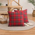 thumbnail image 2 of Lapalife 2 Pack Christmas Plaid Pillow Cover, Snowflake Scottish Tartan Checks Cushion Cover Decorative Throw Pillow Case, 18''x 18'', 2 of 6