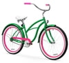 green and pink bike