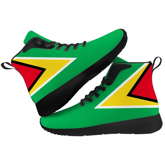 Aidianart Womens Guyana Flag High Top Shoes High Top Sneakers Size 6