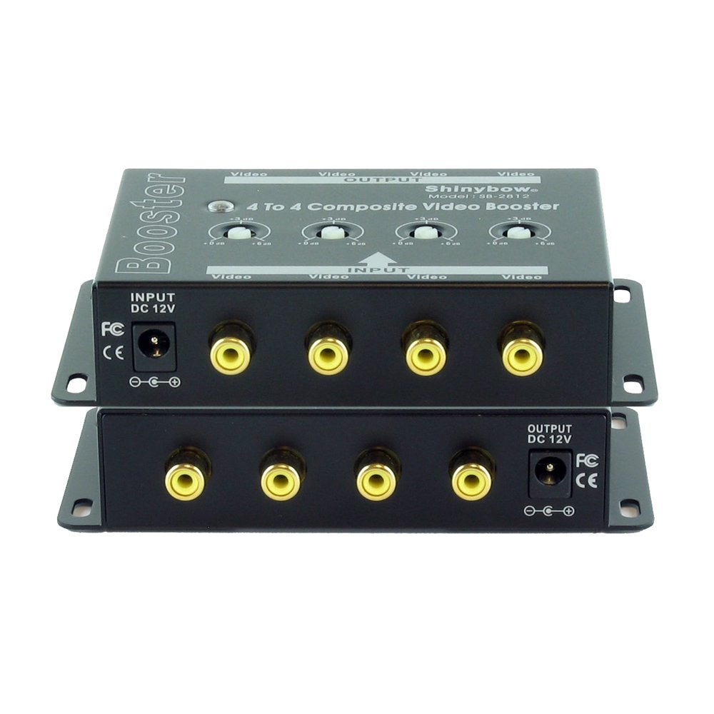 Shinybow 4x4 (44) Composite RCA Video Booster Extender Distribution