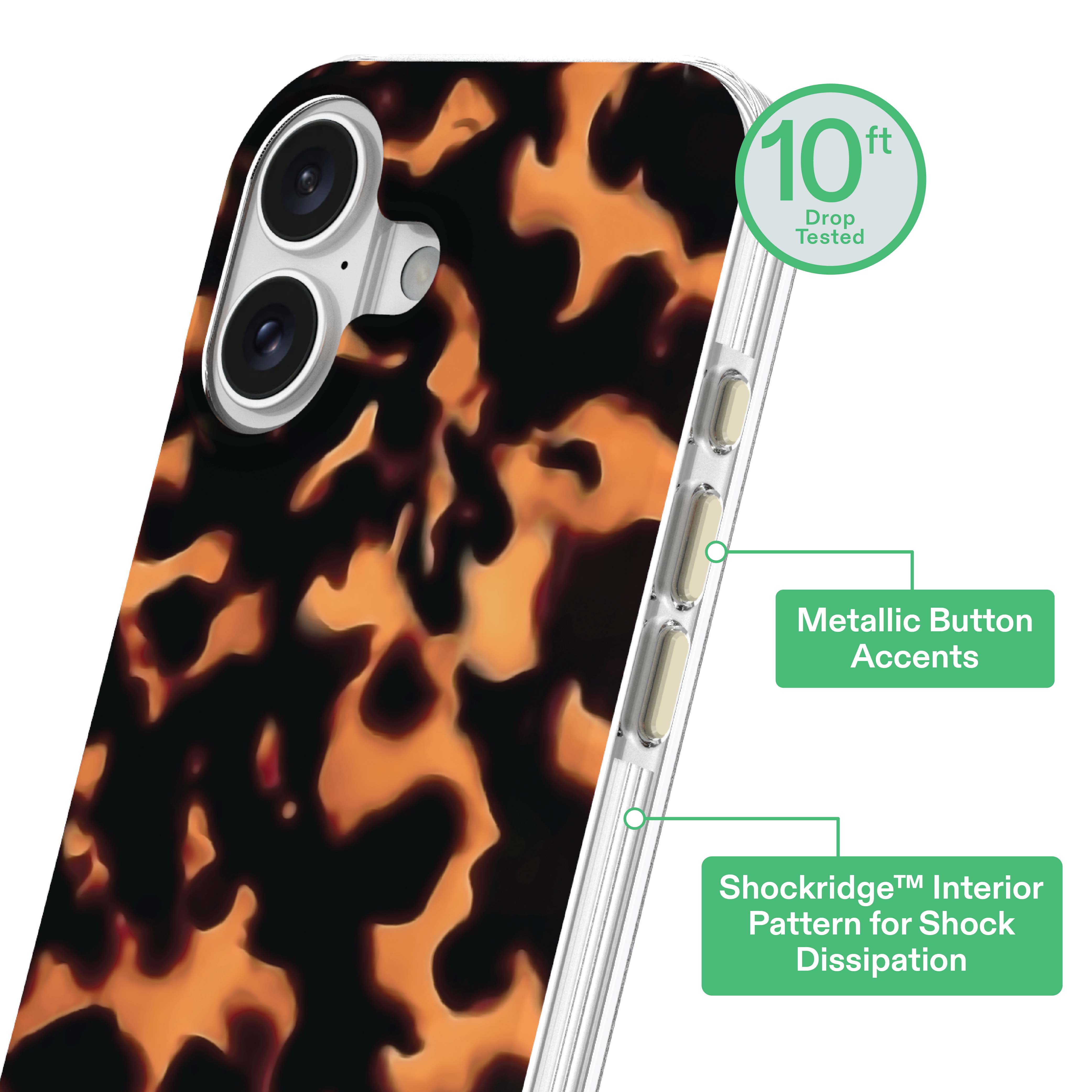 onn Phone Case for iPhone 17, MagSafe Compatible - Tortoise Shell