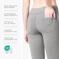 thumbnail image 3 of Fishers Finery Women's Straight Leg Yoga Pant with Pockets; Cotton & Modal Blend (Light Heather Gray, M Petite), 3 of 6