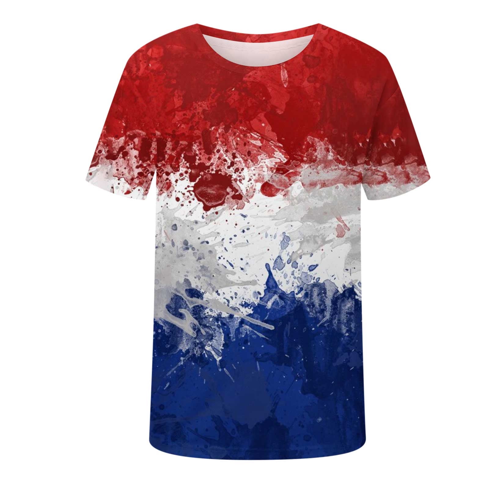 4th of July Shirts for Men,Summer Casual Personality Usa Flag 